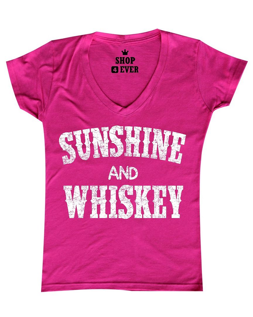 Sunshine And Whiskey Womens V Neck T Shirt Country Girl Music Southern Tee Ebay 0605